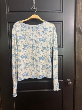 See thru mesh floral blouse